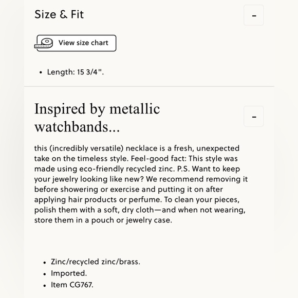 NWT- J. Crew “Watchband Chain Necklace” - Gold - OS - Picture 11 of 11